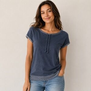 CUTTER & BUCK Short Sleeve Sweatshirt Athleisure Womens L Gray Fleece Pullover